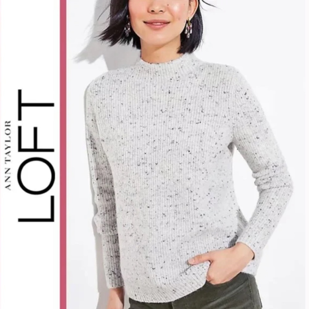 NWOT Shimmer Flecked Mock Neck Sweater